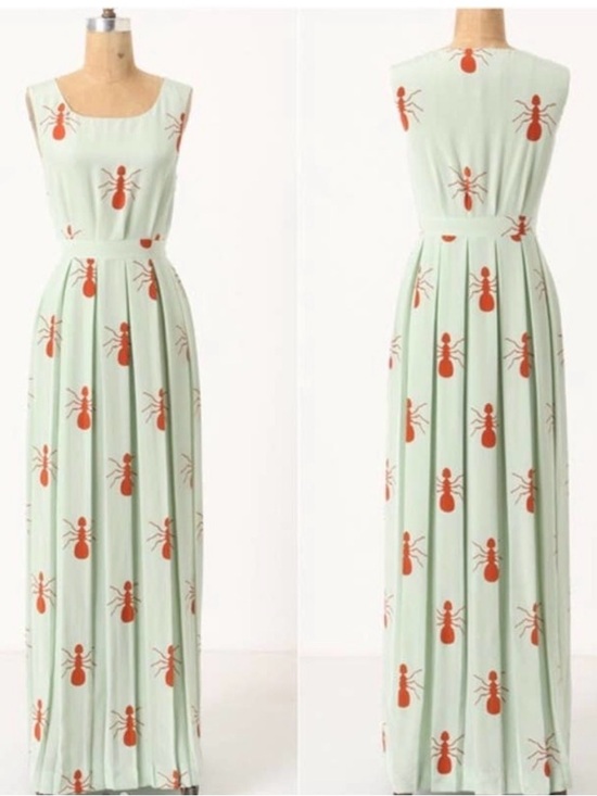 Anthropologie Dresses & Skirts - CHARLOTTE BY CHARLOTTE TAYLOR Fire Ants Maxi Dress Silk Size Zero